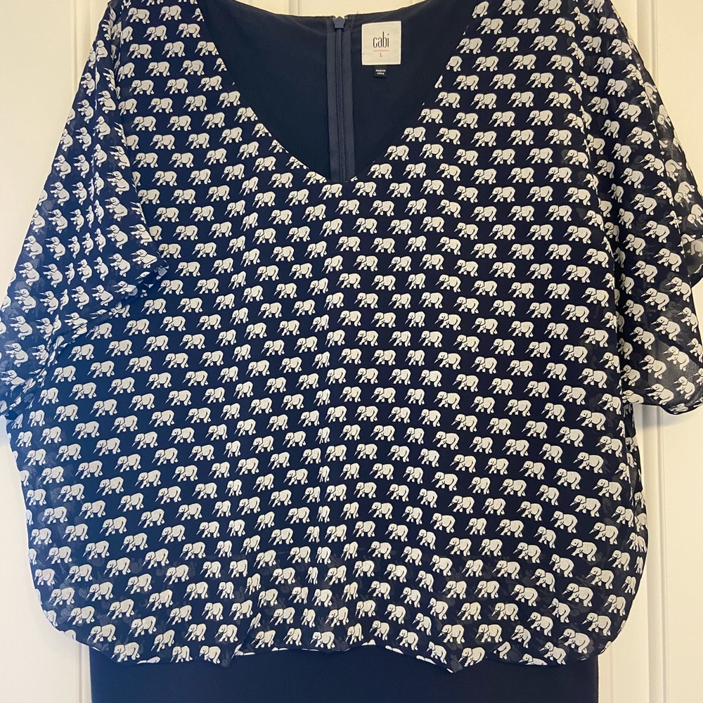 Cabi elephant print blouse